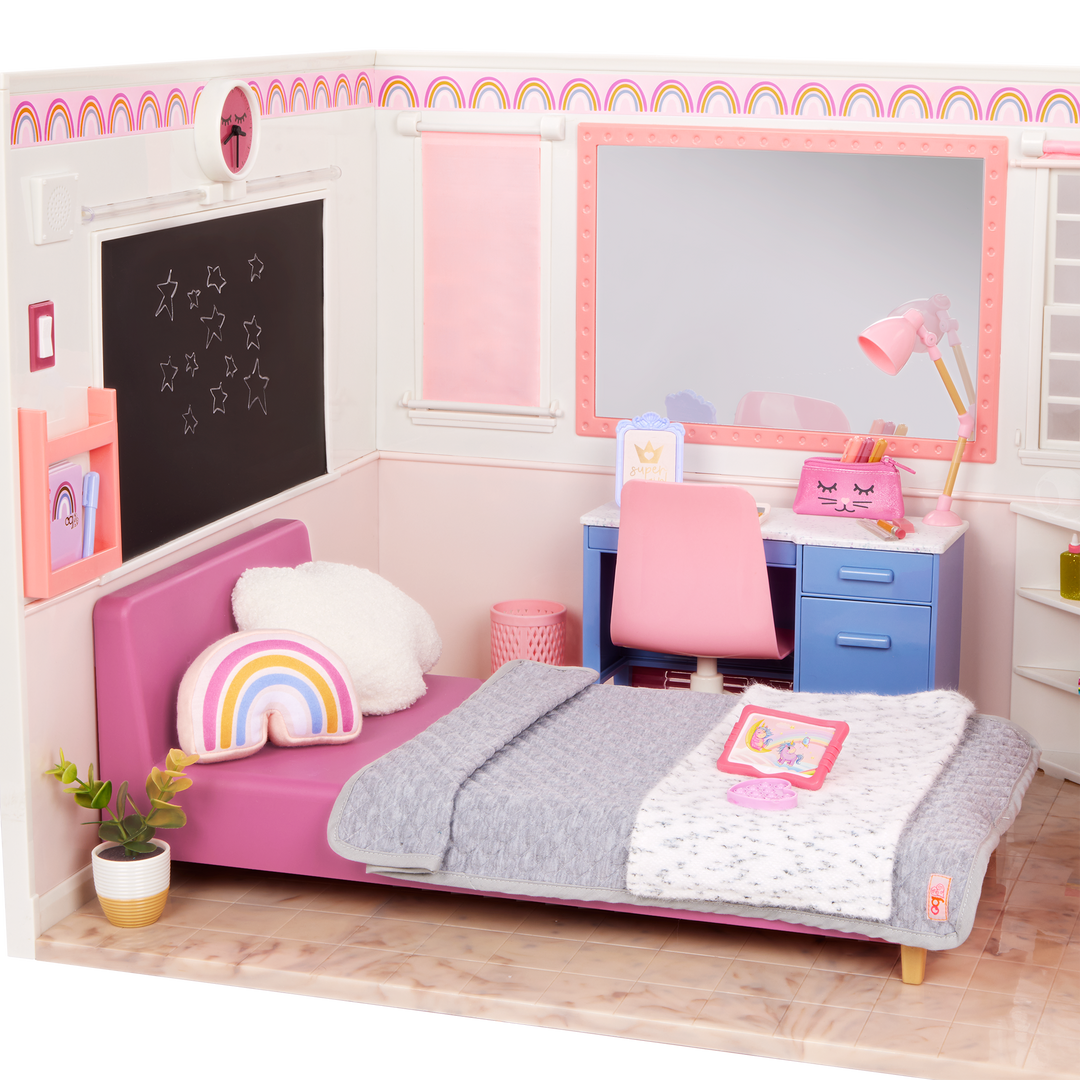 Room to Dream - Bedroom Playset for Dolls - Accessories for Our Generation Dolls - Doll Bed, Desk, Chair & Accessories - Our Generation UK