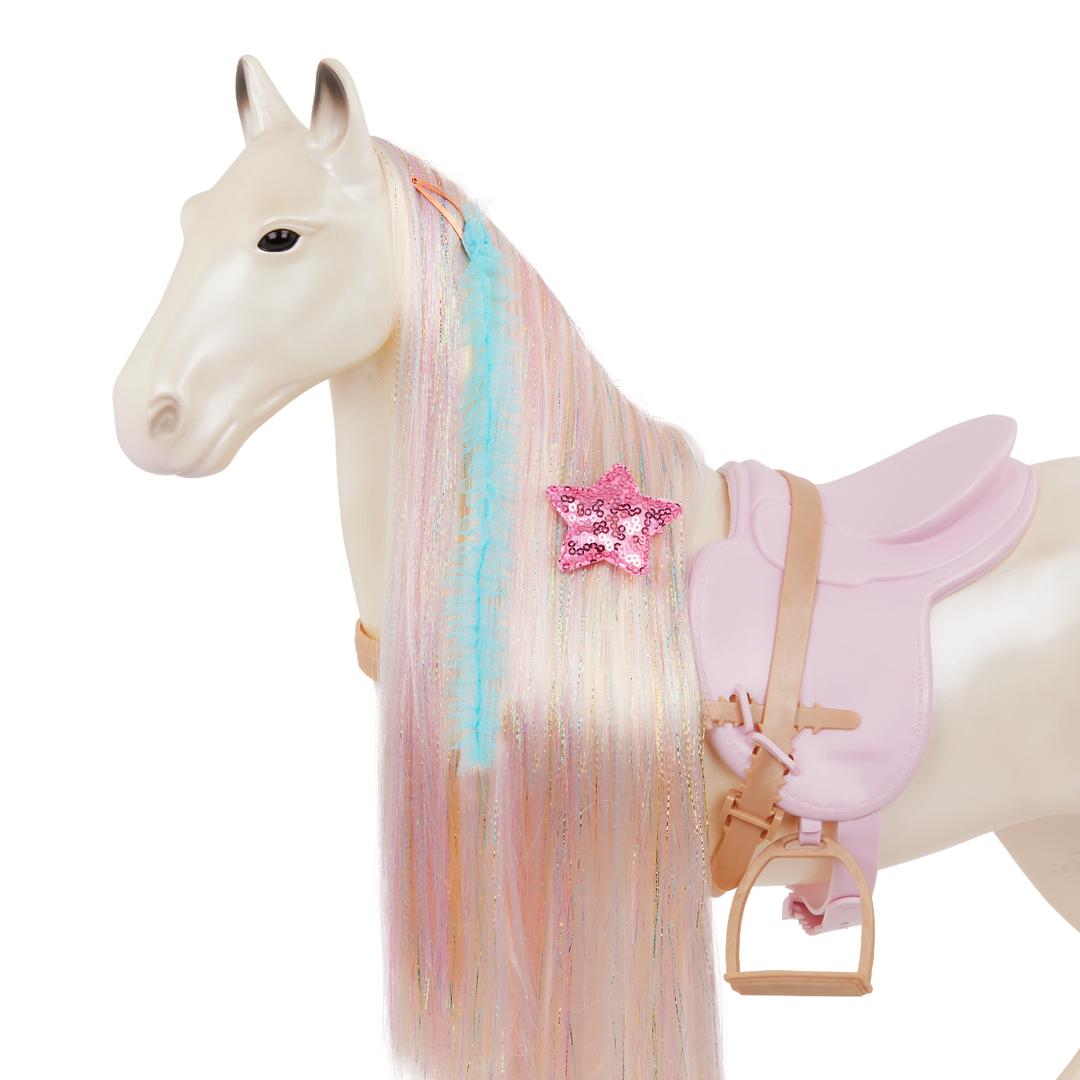 Enchanting Horse - 50cm Horse with Long Hair - Hair-Styling Accessories for Horse - Horse for 46cm Dolls - Equestrian - Our Generation